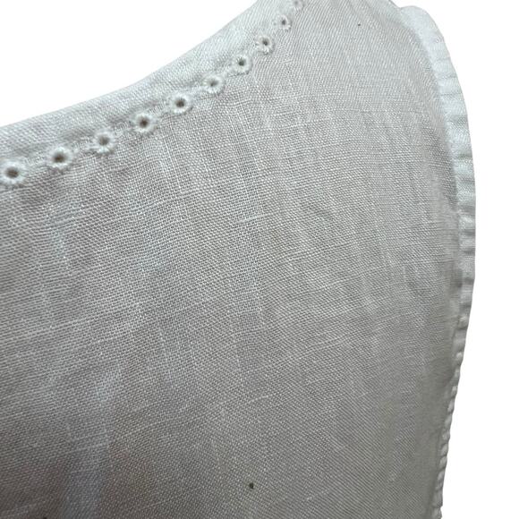 J. Jill Love Linen | 100% Linen | Women’s Medium | White Tank Top | Eyelet Lace - Picture 4 of 6